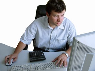 Man Working on Computer